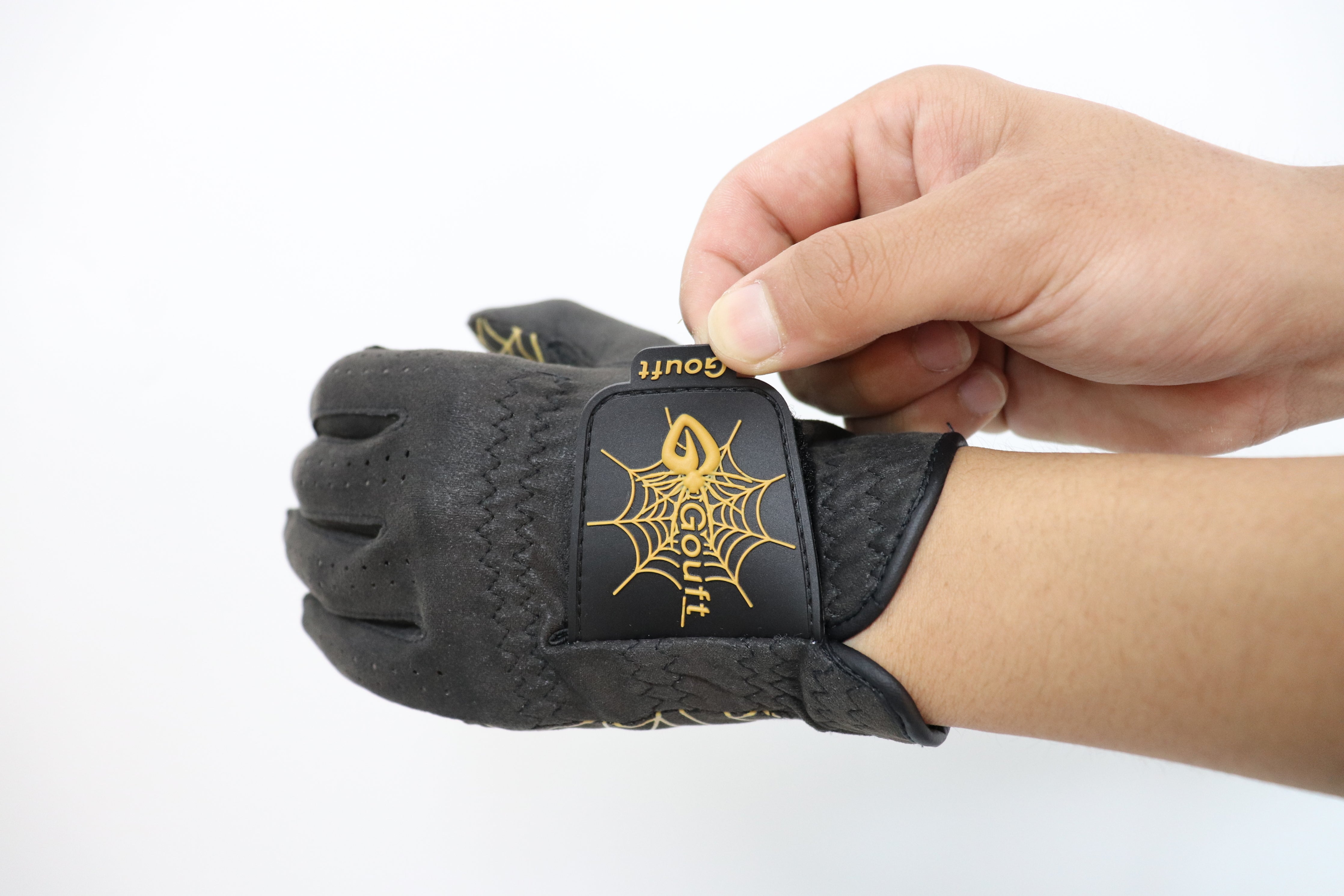 GOuft Spiderweb Golf Glove Black Edition - Gold