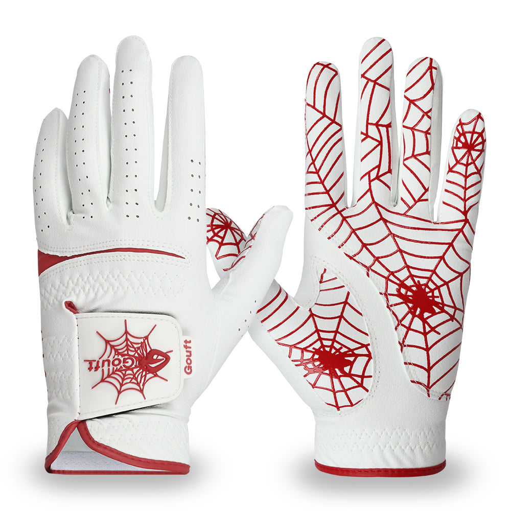 GOuft Spider Web Golf Glove White Edition- Red